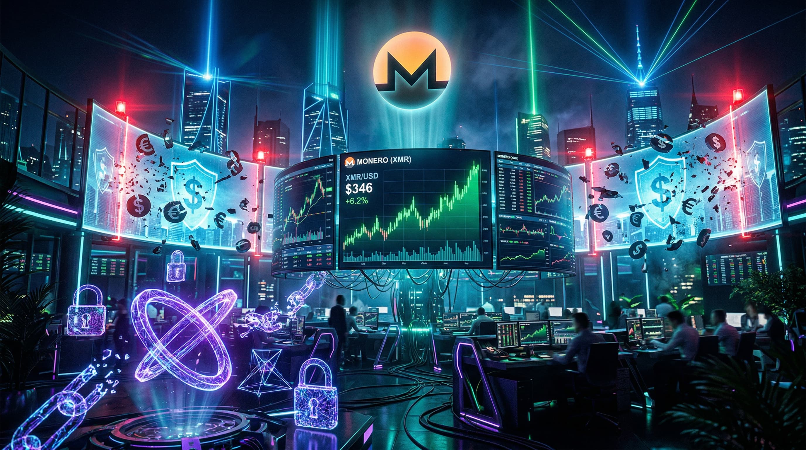Monero Surge: XMR Up 6.2% to $346 on CBDC Fears