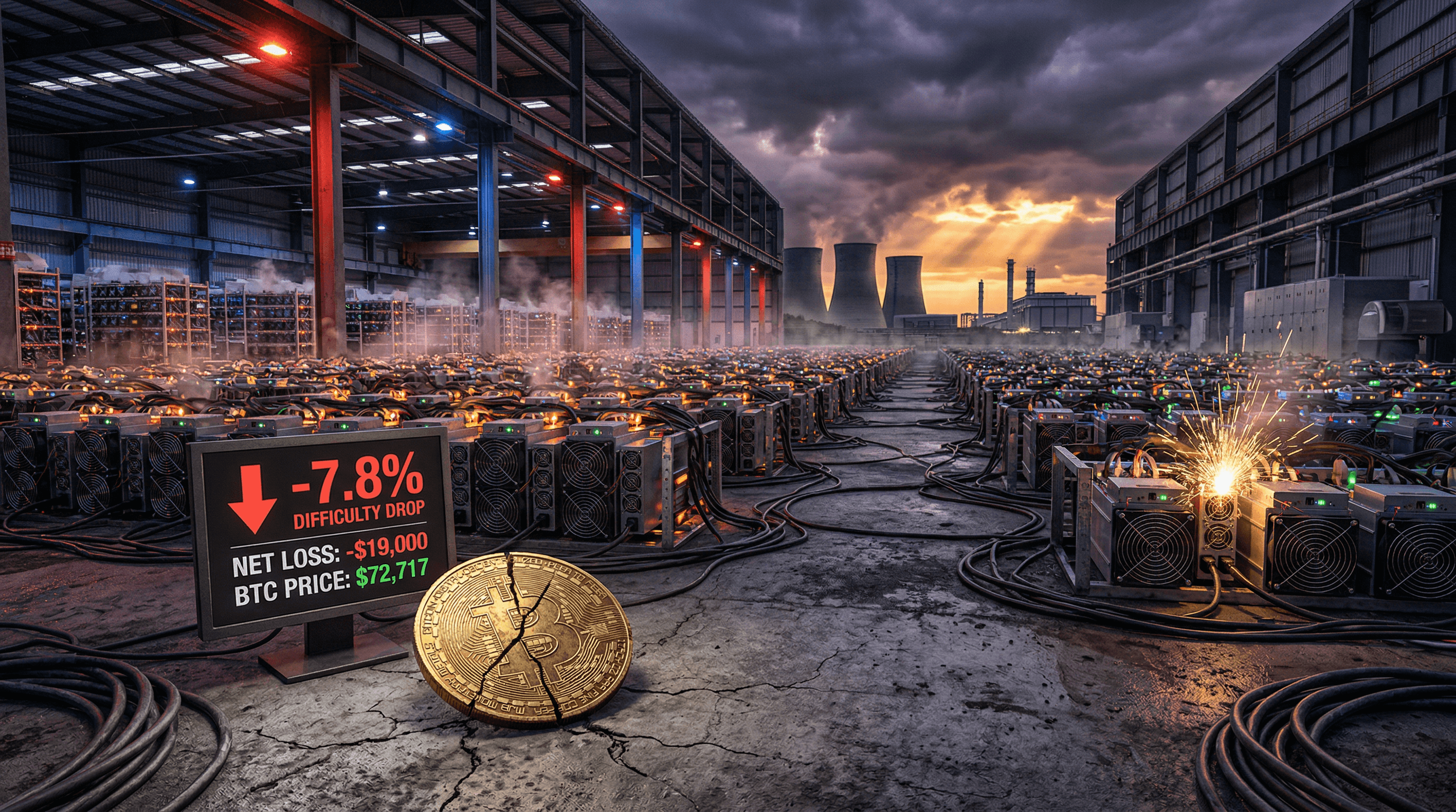 Bitcoin Miners Lose $19K Per BTC as Difficulty Drops 7.8%