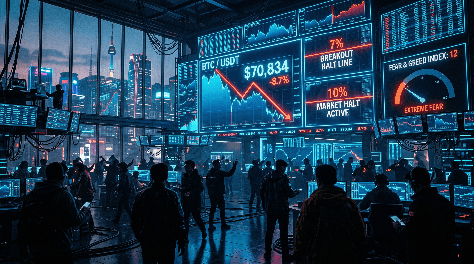 BOK Circuit Breakers Crypto Target 7-10% Swings as Fear Hits 12