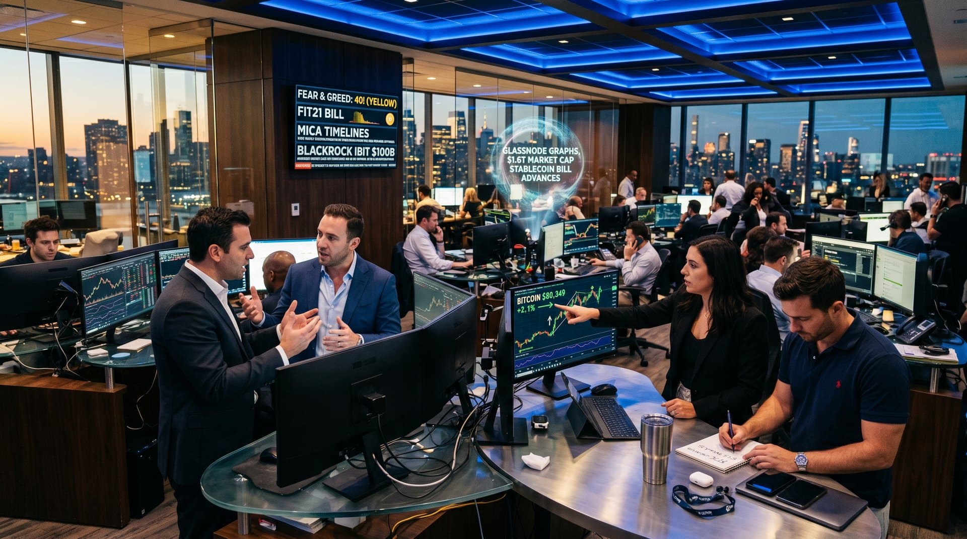 Traders analyze BTC charts at $80K on terminals amid legislation news