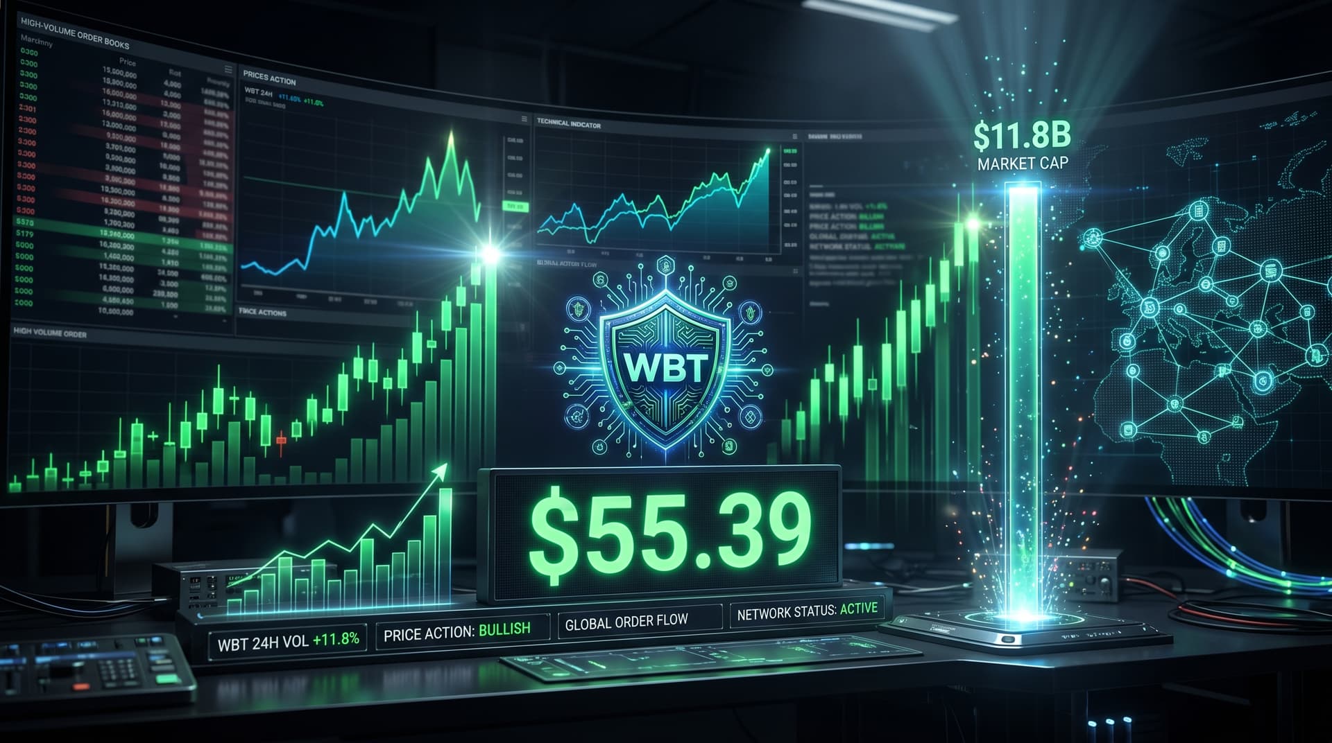 WhiteBIT Coin (WBT) Surges 5.3% to $55.39, Market Cap Hits $11.8 Billion in Crypto Rally