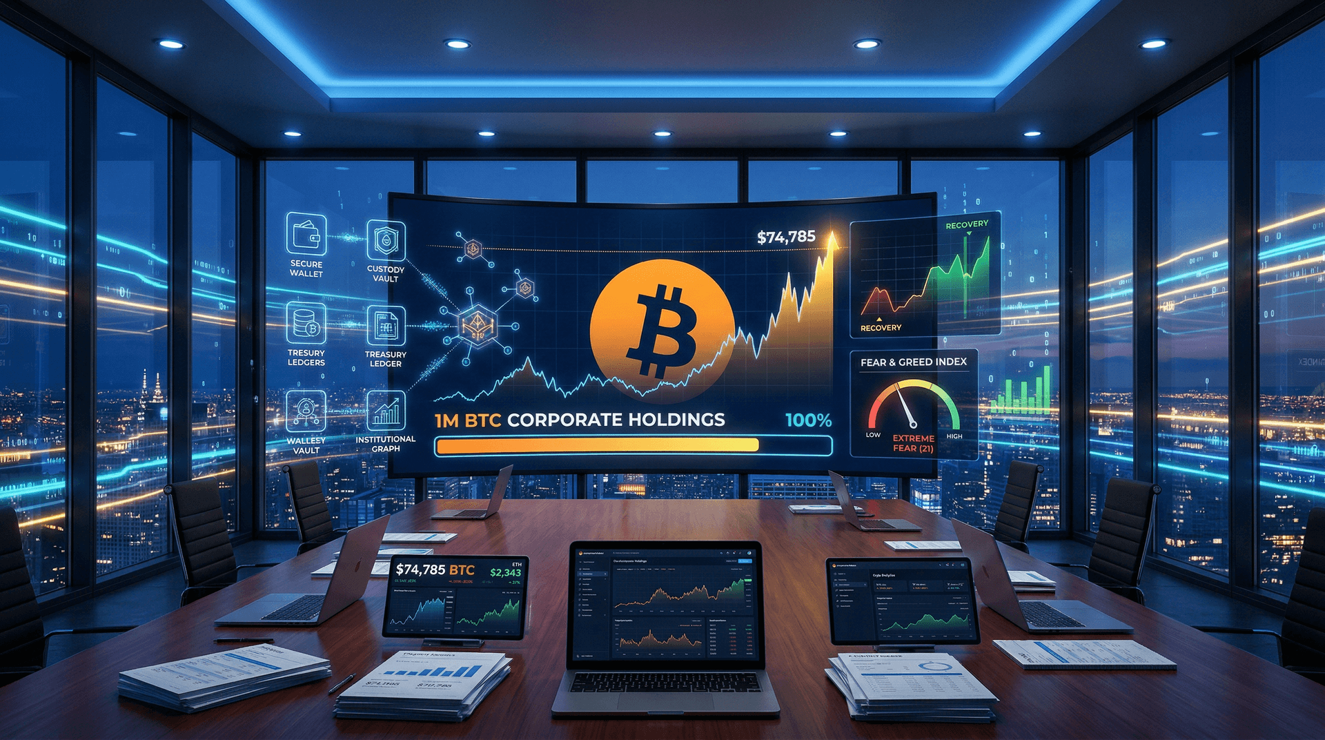 Corporate BTC Holdings Near 1M BTC as Price Hits $74,785