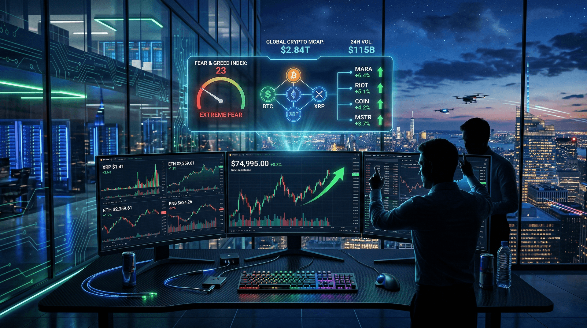 Promising Cryptocurrency Stocks Rally as BTC Hits $74,995 and XRP Surges 3.6% on April 16