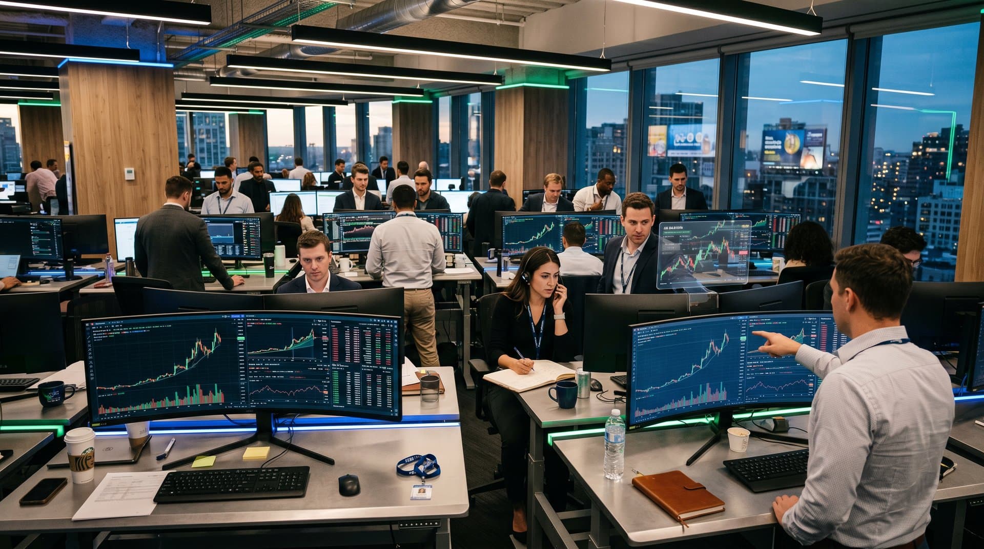 Trading terminals display XRP surging to $1.49 in green charts during crypto rally with market data overlays