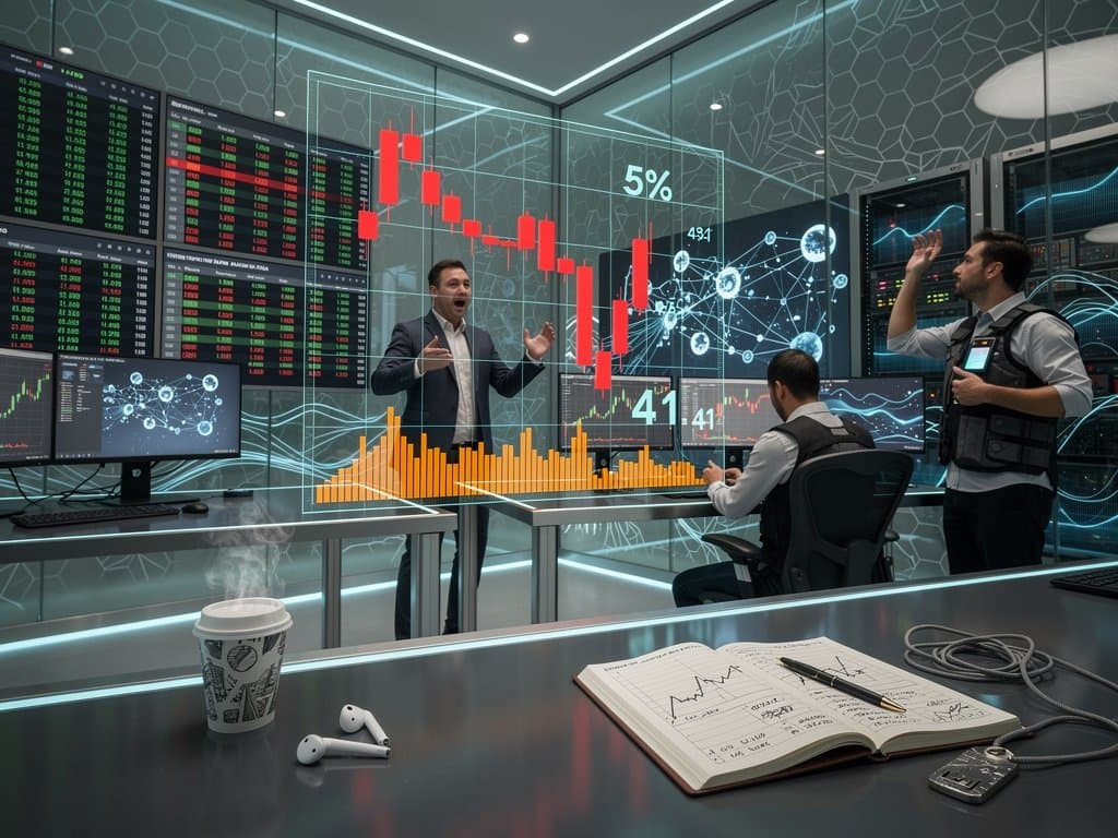 Abstract digital chart of Hyperliquid HYPE token price drop amid crypto volatility and perps trading data